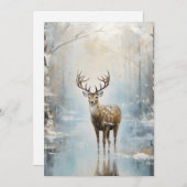 森霜の降りた林の鹿 シーズンカード (正面/裏面)