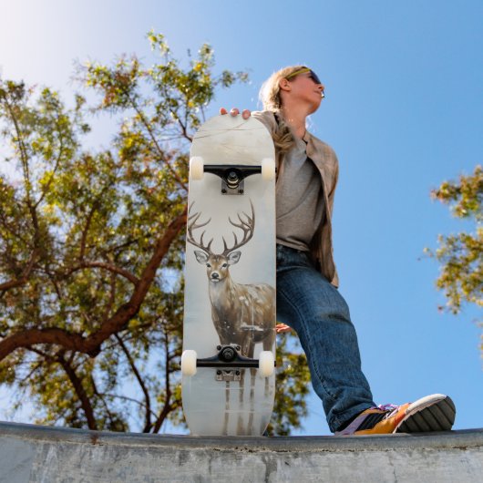 森霜の降りた林の鹿 スケートボード (室外1)