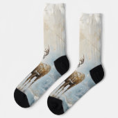 森霜の降りた林の鹿 ソックス (左)