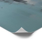 森霜の降りた林の鹿 ポスター (角)