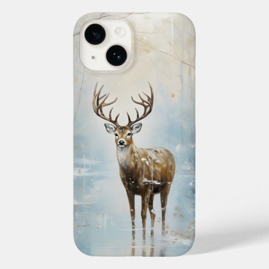 森霜の降りた林の鹿 Case-Mate iPhoneケース (裏面)