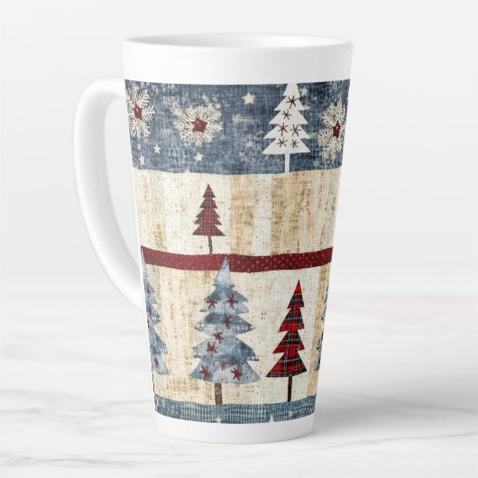 森霜の降りた林 カフェラテマグ (左アングル)