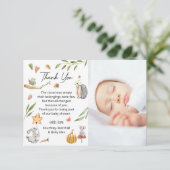 森魅力的動物ニュートラル赤ちゃんシャワー サンキューカード (スタンド正面)