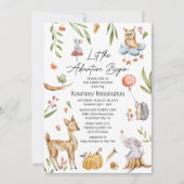 森魅力的動物ニュートラル赤ちゃんシャワー 招待状 (正面)