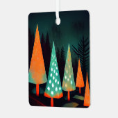 森鮮やかのクリスマスツリー メタルオーナメント (正面左)