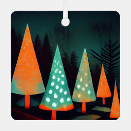 森鮮やかのクリスマスツリー メタルオーナメント