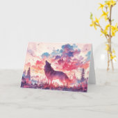 森鮮やかの中のオオカミ カード (黄色い花)