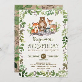 森（き）の緑（み）の森（や）の動物2歳 招待状