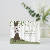 森/ウッドランドウェディング日付はがきを保存 案内ポストカード (スタンド正面)