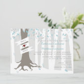 森/ウッドランド冬の雪結婚式招待状 招待状 (スタンド正面)