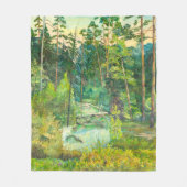 森 フリースブランケット (正面)