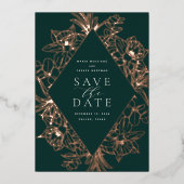 森 |フローラダイヤモンドフォイル日付カードを保存 箔招待状 (正面)