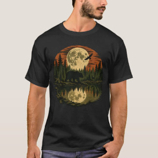 森 レトロ 自然 野生生物 アウトドア ハイキング Tシャツ
