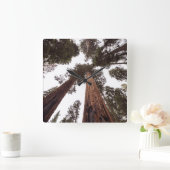 森、木 スクエア壁時計 (ホーム)