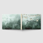 森，松，文字列のライトグリーン結婚ズ ゲストブック (全面)