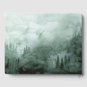 森，松，文字列のライトグリーン結婚ズ ゲストブック (裏面)