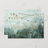 森,松,文字列ライト緑 サンキューカード (正面/裏面)