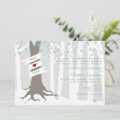 森 / 林の冬の雪のウェディング招待状 招待状 (スタンド正面)