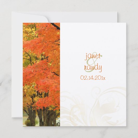 森、秋の結婚式/DIYイベント 招待状 (正面)