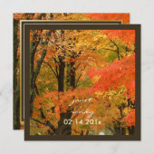 森、秋の結婚式/DIYイベント 招待状 (正面/裏面)