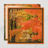 森、秋の結婚式/DIYイベント 招待状 (正面/裏面)