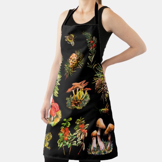 森、野生のキノコ エプロン (インサイチュ)