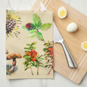 森、野生のキノコ キッチンタオル (四つ折り)