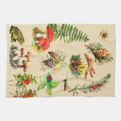 森、野生のキノコ キッチンタオル (横)