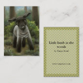 森ACEOのプリントの小さい子ヒツジ 名刺 (正面/裏面)