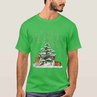 森gからクリスマスの喜びをもたらすクリスマス tシャツ