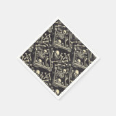 棺と骨のハロウィーン スタンダードカクテルナプキン (角)