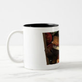 棺のイラストレーションはファースト・フードで満ちました ツートーンマグカップ (左)