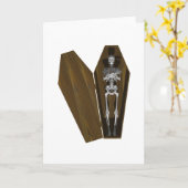 棺の中の骨:ハロウィーン: カード (黄色い花)