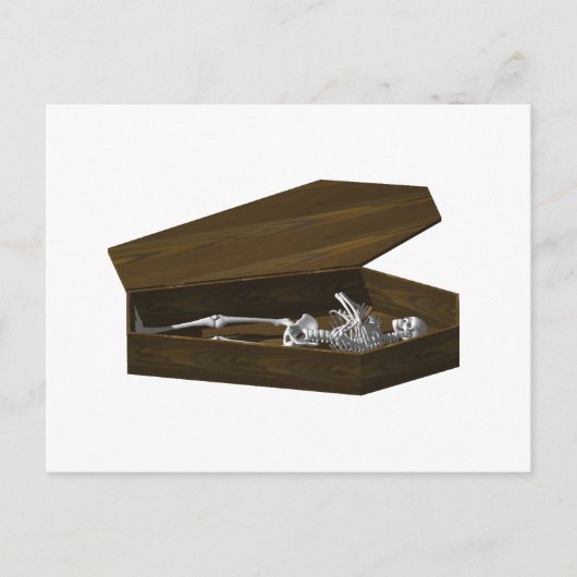 棺の中の骨：ハロウィーン： ポストカード (正面)