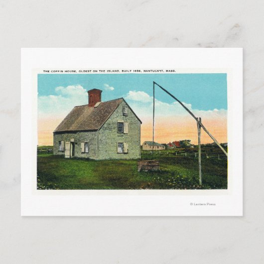 棺の家の眺め、島で最も古い ポストカード (正面)