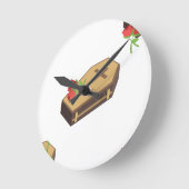 棺の絵文字 ラウンド壁時計 (傾斜)