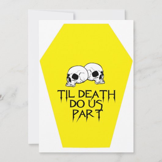 棺の(黄色い)結婚式招待状 招待状 (裏面)