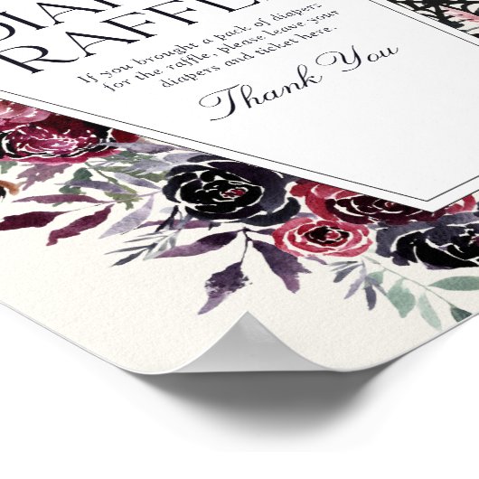 棺ハロウィーン赤ちゃんシャワーおむつラッフルサイン ポスター (角)