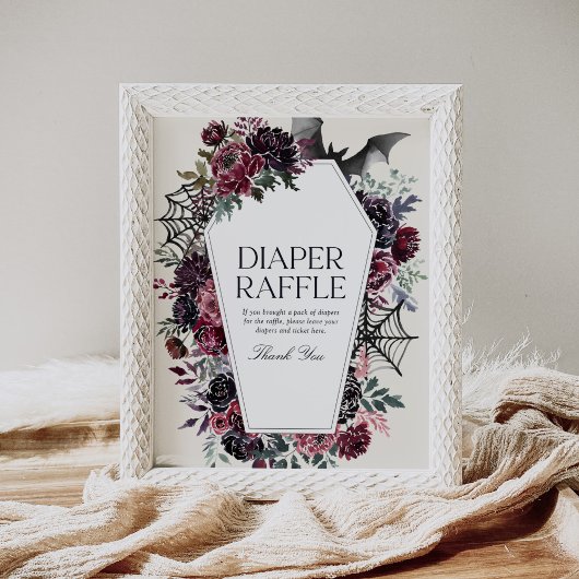 棺ハロウィーン赤ちゃんシャワーおむつラッフルサイン ポスター