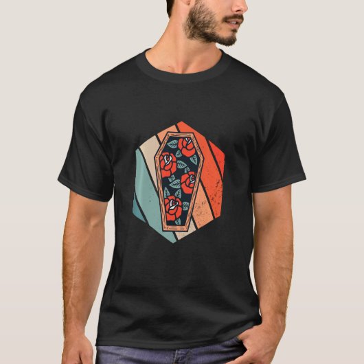 棺レトロ葬儀墓地ゴシックMortician Fl Tシャツ (正面)