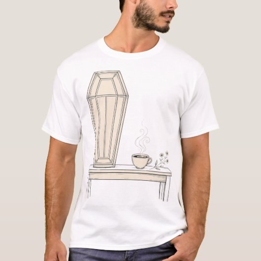 棺桶とコーヒーTシャツ Tシャツ (正面)