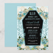 棺桶と薔薇の独身最後のパーティー招待状 招待状 (正面/裏面)