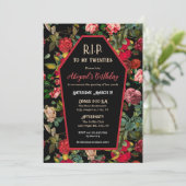棺桶と薔薇のR.I.P誕生日パーティー招待状 招待状 (スタンド正面)