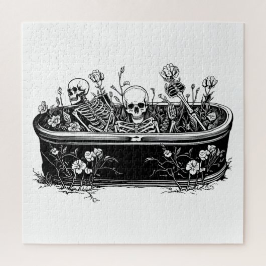 棺桶の中の骸骨 ジグソーパズル (縦)
