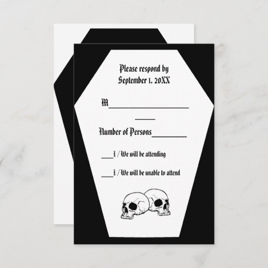 棺(黒い) RSVPカード (正面/裏面)
