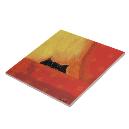 椅子お気に入りの抽象芸術キャッ絵画ト タイル (側面)