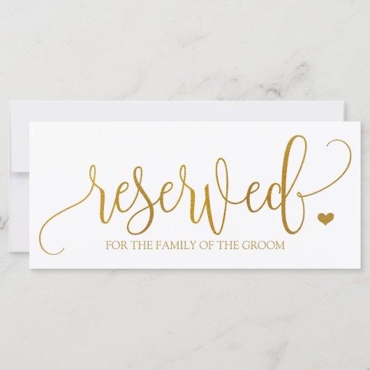 椅子につる付けた結婚予約サイン – 金箔 (裏面)