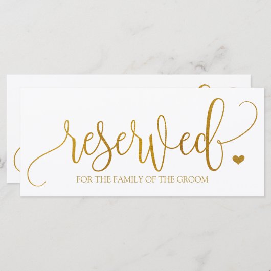 椅子につる付けた結婚予約サイン – 金箔 (正面/裏面)