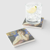 椅子にもたれかかった女性 ストーンコースター (横)