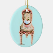 椅子にカップケビクトリアンーキ セラミックオーナメント (右)